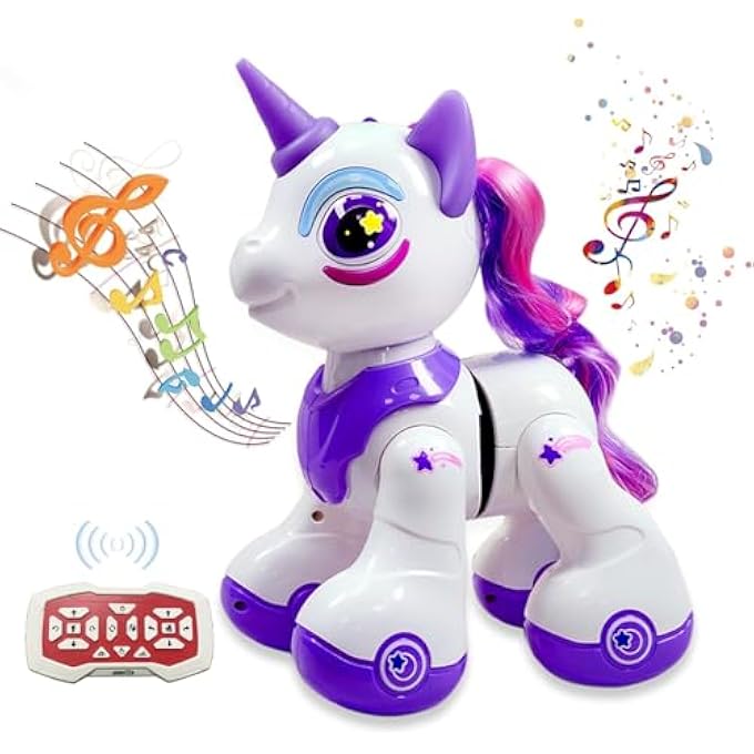 rayihni RC UNICORN TOY  REMOTE-CONTROLLED UNICORN WITH LIGHTS & MUSIC, DANCING & WALKING ROBOT TOY FOR KIDS  RECHARGEABLE USB BODY & REMOTE CONTROL CAR - Image 5